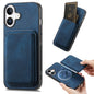 Retro Leather Card Bag Magnetic Phone Case, For iPhone Air, For iPhone 16 Pro Max, For iPhone 16 Pro, For iPhone 16 Plus