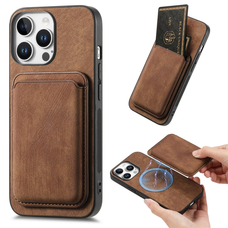 Retro Leather Card Bag Magnetic Phone Case, For iPhone Air, For iPhone 16 Pro Max, For iPhone 16 Pro, For iPhone 16 Plus
