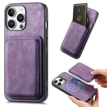 Retro Leather Card Bag Magnetic Phone Case, For iPhone Air, For iPhone 16 Pro Max, For iPhone 16 Pro, For iPhone 16 Plus