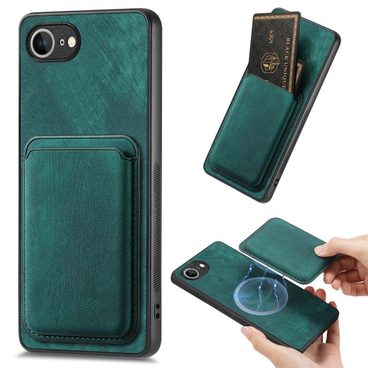 Retro Leather Card Bag Magnetic Phone Case, For iPhone 17e / 16e, For iPhone 17 Pro Max, For iPhone 17 Pro, For iPhone 17