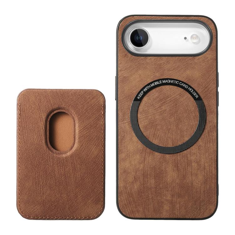 Retro Leather Card Bag Magnetic Phone Case, For iPhone Air, For iPhone 16 Pro Max, For iPhone 16 Pro, For iPhone 16 Plus