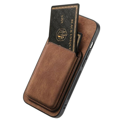 Retro Leather Card Bag Magnetic Phone Case, For iPhone Air, For iPhone 16 Pro Max, For iPhone 16 Pro, For iPhone 16 Plus