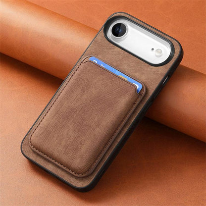 Retro Leather Card Bag Magnetic Phone Case, For iPhone Air, For iPhone 16 Pro Max, For iPhone 16 Pro, For iPhone 16 Plus