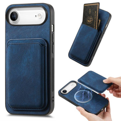 Retro Leather Card Bag Magnetic Phone Case, For iPhone Air, For iPhone 16 Pro Max, For iPhone 16 Pro, For iPhone 16 Plus