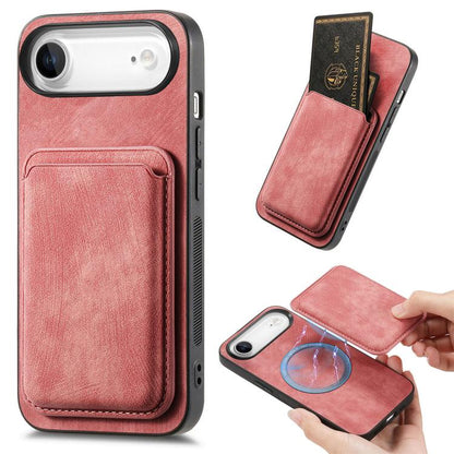 Retro Leather Card Bag Magnetic Phone Case, For iPhone Air, For iPhone 16 Pro Max, For iPhone 16 Pro, For iPhone 16 Plus