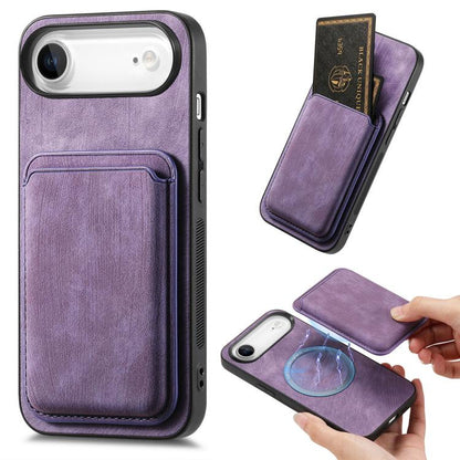 Retro Leather Card Bag Magnetic Phone Case, For iPhone Air, For iPhone 16 Pro Max, For iPhone 16 Pro, For iPhone 16 Plus