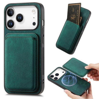 Retro Leather Card Bag Magnetic Phone Case, For iPhone 17e / 16e, For iPhone 17 Pro Max, For iPhone 17 Pro, For iPhone 17