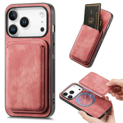 Retro Leather Card Bag Magnetic Phone Case, For iPhone 17e / 16e, For iPhone 17 Pro Max, For iPhone 17 Pro, For iPhone 17