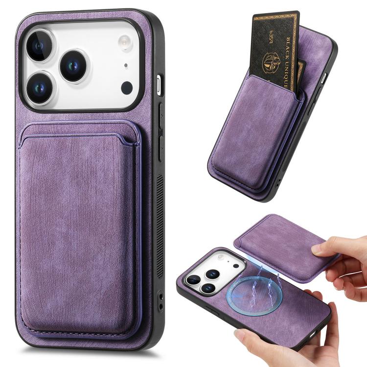 Retro Leather Card Bag Magnetic Phone Case, For iPhone 17e / 16e, For iPhone 17 Pro Max, For iPhone 17 Pro, For iPhone 17