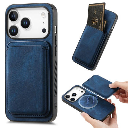 Retro Leather Card Bag Magnetic Phone Case, For iPhone 17e / 16e, For iPhone 17 Pro Max, For iPhone 17 Pro, For iPhone 17
