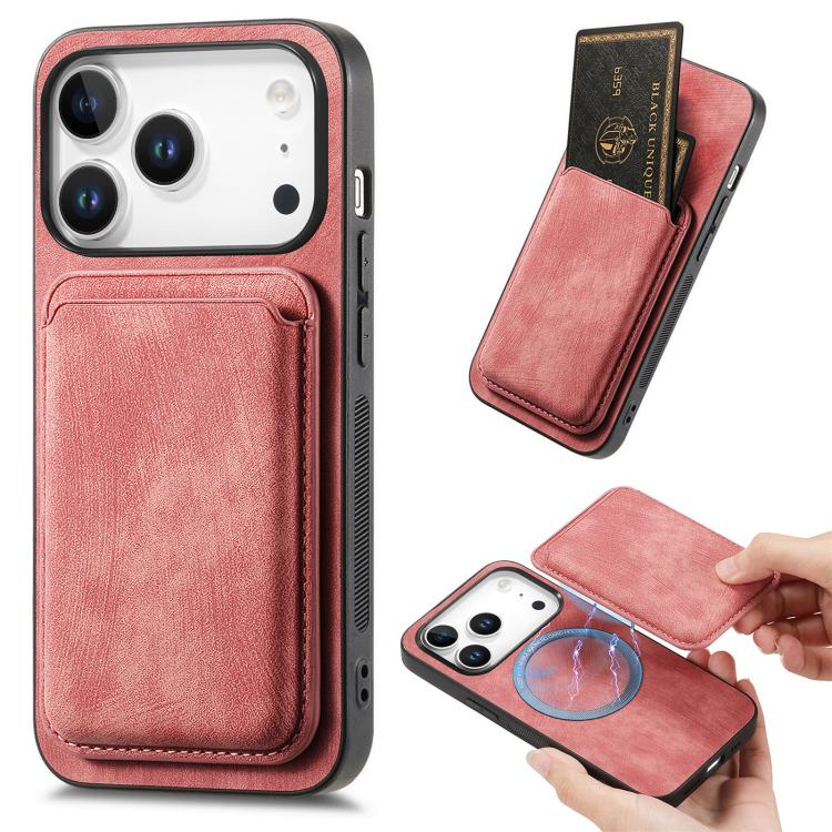 Retro Leather Card Bag Magnetic Phone Case, For iPhone 17e / 16e, For iPhone 17 Pro Max, For iPhone 17 Pro, For iPhone 17