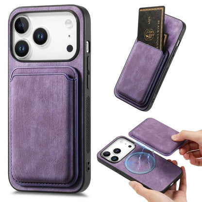 Retro Leather Card Bag Magnetic Phone Case, For iPhone 17e / 16e, For iPhone 17 Pro Max, For iPhone 17 Pro, For iPhone 17