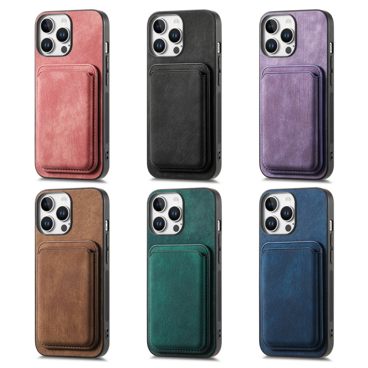Retro Leather Card Bag Magnetic Phone Case, For iPhone Air, For iPhone 16 Pro Max, For iPhone 16 Pro, For iPhone 16 Plus