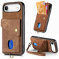 Retro Card Wallet Fold Leather Phone Case with Strap