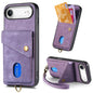 Retro Card Wallet Fold Leather Phone Case with Strap