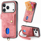 Retro Card Wallet Fold Leather Phone Case with Strap, For iPhone 17e / 16e, For iPhone 17 Pro Max, For iPhone 17 Pro, For iPhone 17