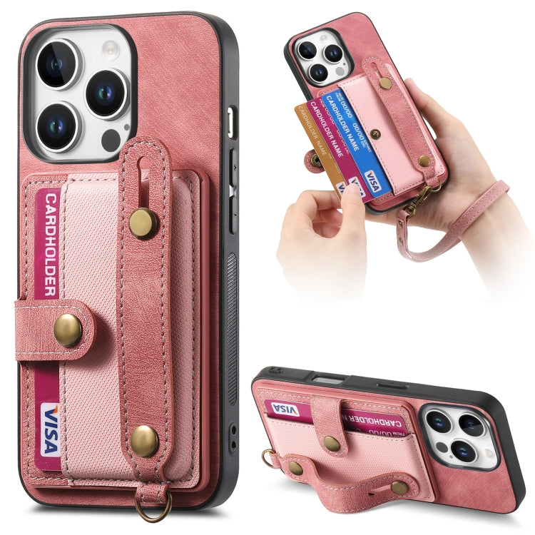 Retro Cross Wristband Wallet Leather Back Phone Case, For iPhone 17e / 16e, For iPhone 16 Pro Max, For iPhone 16 Pro, For iPhone 16 Plus