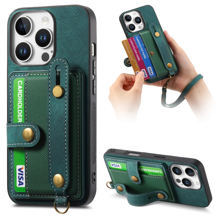 Retro Cross Wristband Wallet Leather Back Phone Case, For iPhone 17e / 16e, For iPhone 16 Pro Max, For iPhone 16 Pro, For iPhone 16 Plus