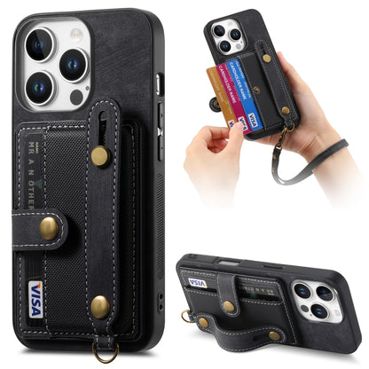 Retro Cross Wristband Wallet Leather Back Phone Case, For iPhone 17e / 16e, For iPhone 16 Pro Max, For iPhone 16 Pro, For iPhone 16 Plus