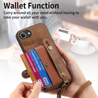Retro Cross Wristband Wallet Leather Back Phone Case, For iPhone 17e / 16e, For iPhone 16 Pro Max, For iPhone 16 Pro, For iPhone 16 Plus