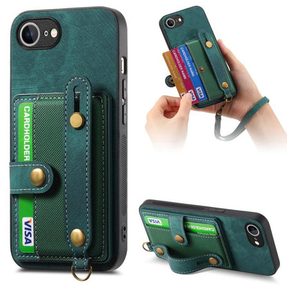 Retro Cross Wristband Wallet Leather Back Phone Case, For iPhone 17e / 16e, For iPhone 16 Pro Max, For iPhone 16 Pro, For iPhone 16 Plus