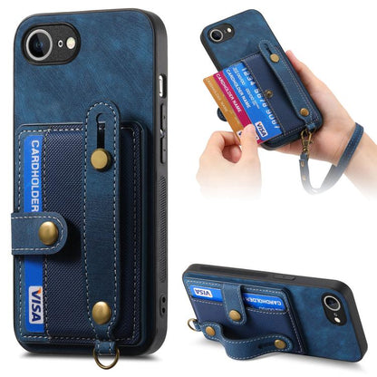 Retro Cross Wristband Wallet Leather Back Phone Case, For iPhone 17e / 16e, For iPhone 16 Pro Max, For iPhone 16 Pro, For iPhone 16 Plus