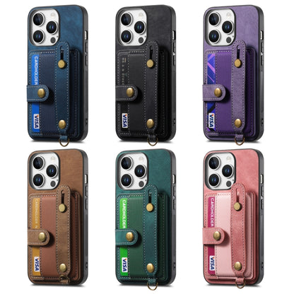 Retro Cross Wristband Wallet Leather Back Phone Case, For iPhone 16