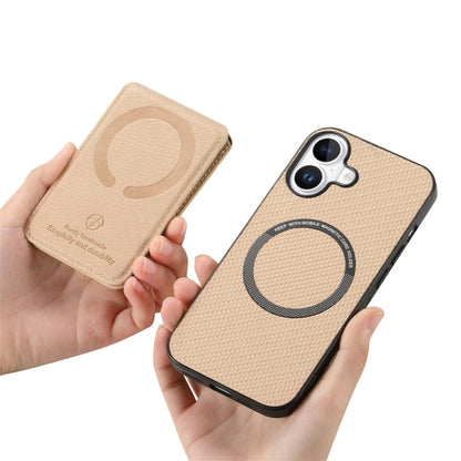 Carbon Fiber MagSafe Vertical Flip Card Bag Phone Case, For iPhone 16