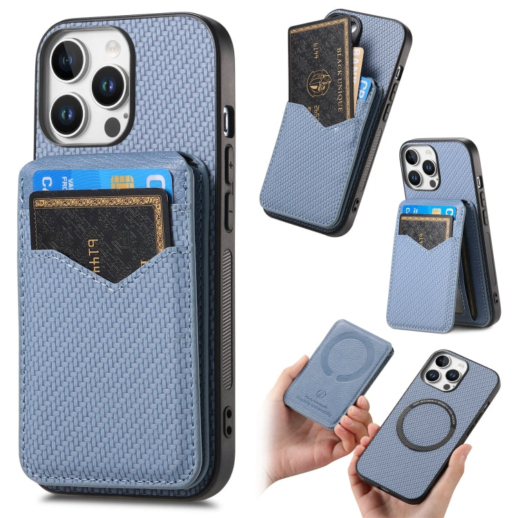 Carbon Fiber MagSafe Vertical Flip Card Bag Phone Case, For iPhone Air, For iPhone 16 Pro Max, For iPhone 16 Pro, For iPhone 16 Plus