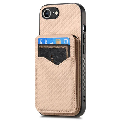 Carbon Fiber MagSafe Vertical Flip Card Bag Phone Case, For iPhone 17e / 16e, For iPhone 17 Pro Max, For iPhone 17 Pro, For iPhone 17