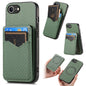 Carbon Fiber MagSafe Vertical Flip Card Bag Phone Case, For iPhone 18 Pro / 17 Pro, For iPhone 18 Pro Max / 17 Pro Max, For iPhone 17e / 16e, For iPhone 17