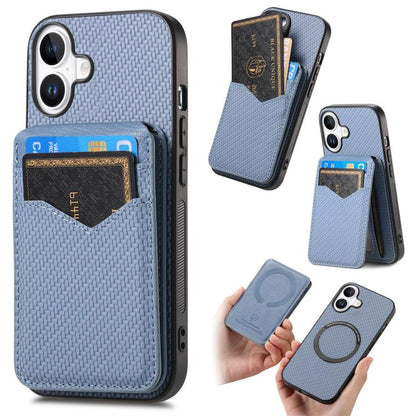 Carbon Fiber MagSafe Vertical Flip Card Bag Phone Case, For iPhone 18 Pro / 17 Pro, For iPhone 18 Pro Max / 17 Pro Max, For iPhone 17e / 16e, For iPhone 17