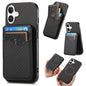 Carbon Fiber MagSafe Vertical Flip Card Bag Phone Case, For iPhone 18 Pro / 17 Pro, For iPhone 18 Pro Max / 17 Pro Max, For iPhone 17e / 16e, For iPhone 17