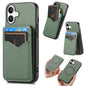 Carbon Fiber MagSafe Vertical Flip Card Bag Phone Case, For iPhone 18 Pro / 17 Pro, For iPhone 18 Pro Max / 17 Pro Max, For iPhone 17e / 16e, For iPhone 17