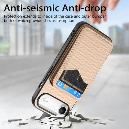 Carbon Fiber MagSafe Vertical Flip Card Bag Phone Case, For iPhone Air, For iPhone 16 Pro Max, For iPhone 16 Pro, For iPhone 16 Plus