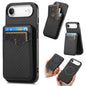 Carbon Fiber MagSafe Vertical Flip Card Bag Phone Case, For iPhone Air, For iPhone 16 Pro Max, For iPhone 16 Pro, For iPhone 16 Plus
