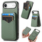 Carbon Fiber MagSafe Vertical Flip Card Bag Phone Case, For iPhone Air, For iPhone 16 Pro Max, For iPhone 16 Pro, For iPhone 16 Plus