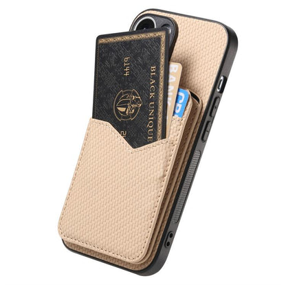 Carbon Fiber MagSafe Vertical Flip Card Bag Phone Case, For iPhone 18 Pro / 17 Pro, For iPhone 18 Pro Max / 17 Pro Max, For iPhone 17e / 16e, For iPhone 17