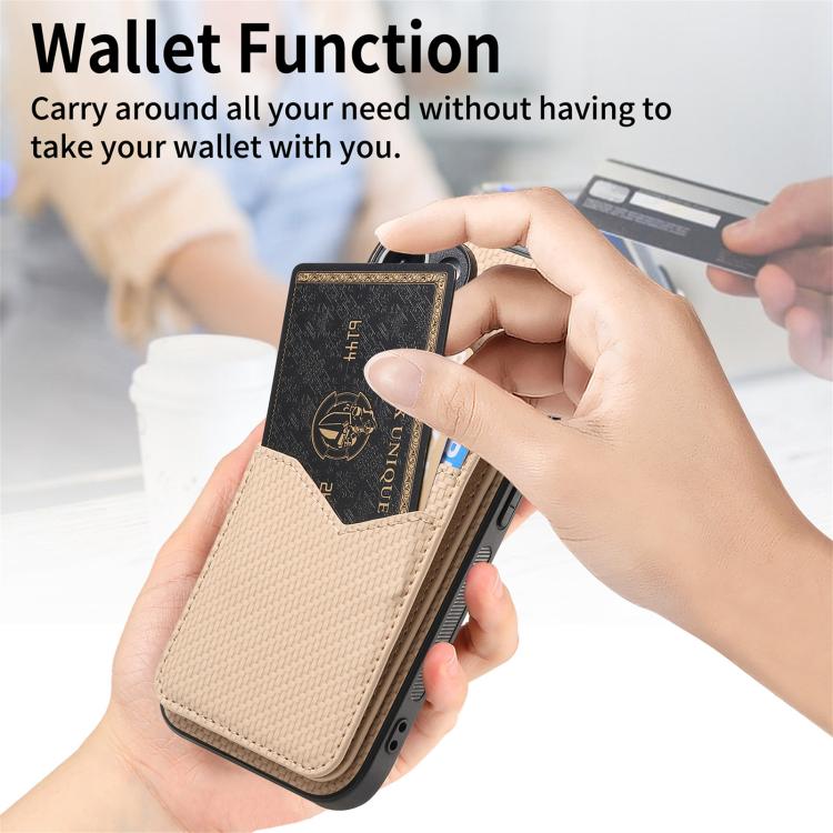 Carbon Fiber MagSafe Vertical Flip Card Bag Phone Case, For iPhone 18 Pro / 17 Pro, For iPhone 18 Pro Max / 17 Pro Max, For iPhone 17e / 16e, For iPhone 17