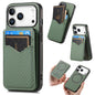 Carbon Fiber MagSafe Vertical Flip Card Bag Phone Case, For iPhone 18 Pro / 17 Pro, For iPhone 18 Pro Max / 17 Pro Max, For iPhone 17e / 16e, For iPhone 17