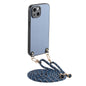 Carbon Fiber Texture Leather Back Phone Case with Crossbody Strap, For iPhone 15, For iPhone 14 Plus, For iPhone 14, For iPhone 14 Pro