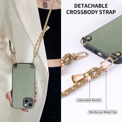 Carbon Fiber Texture Leather Back Phone Case with Crossbody Strap, For iPhone 14 Pro Max, For iPhone 7 / 8 / SE 2022 / SE 2020, For iPhone 13 Pro Max, For iPhone 13 Pro