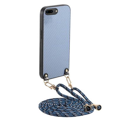 Carbon Fiber Texture Leather Back Phone Case with Crossbody Strap, For iPhone 7 Plus / 8 Plus, For iPhone 6 Plus / 6s Plus, For iPhone 6 / 6s