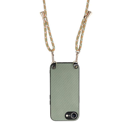 Carbon Fiber Texture Leather Back Phone Case with Crossbody Strap, For iPhone 17e / 16e, For iPhone 17 Pro Max, For iPhone 17 Pro, For  iPhone 17