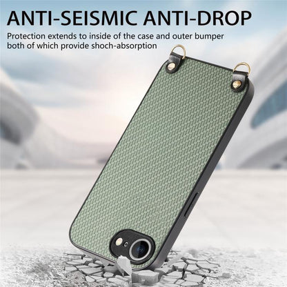 Carbon Fiber Texture Leather Back Phone Case with Crossbody Strap, For iPhone 17e / 16e, For iPhone 17 Pro Max, For iPhone 17 Pro, For  iPhone 17