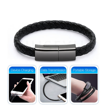 XJ-29 3A USB-C / Type-C to Type-C Creative Bracelet Data Cable, 20cm C to C, 22.5cm C to C