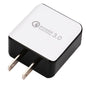 1USB QC 3.0 Wire Drawing Quick Charger US Plug, black, white