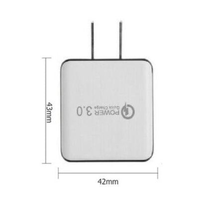 1USB QC 3.0 Wire Drawing Quick Charger US Plug, black, white