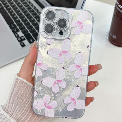 Plating Texture Butterfly TPU Phone Case with Glitter Lens Film, For iPhone 17e / 16e, For iPhone 16 Pro Max, For iPhone 16 Pro, For iPhone 16 Plus