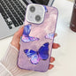 Plating Texture Butterfly TPU Phone Case with Glitter Lens Film, For iPhone 16, For iPhone 15 Pro Max, For iPhone 15 Pro, For iPhone 15